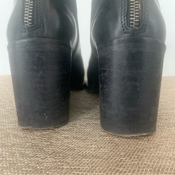 Black Modern Vintage Leather Ankle Boots - Picture 5 of 14